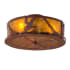 Meyda Tiffany Strike of the Eagle 3 Light 16" Wide Semi-Flush Drum Ceiling Fixture - Red Rust Finish - Medium Bulb Base Red Rust