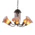 Meyda Tiffany Amber Tiffany 7 Light 24" Wide Chandelier Mahogany Bronze