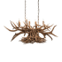 Meyda Tiffany Long Antlers 10 Light 55" Wide Antler Linear Chandelier Antique Copper