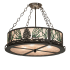 Meyda Tiffany Mountain Pine 4 Light 22" Wide Semi-Flush Drum Ceiling Fixture - Timeless Bronze Finish Timeless Bronze