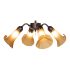 Meyda Tiffany Amber Tiffany Pond Lily 19" Wide 4 Light Ceiling Fan Light Kit - Mahogany Bronze Finish Mahogany Bronze
