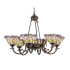 Meyda Tiffany Daffodil Bell 6 Light 33" Wide Chandelier Mahogany Bronze