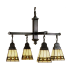 Meyda Tiffany Diamond Band Mission 4 Light 26" Wide Chandelier with Tiffany Glass Shade Tiffany Glass