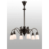 Meyda Tiffany Binghamton Goblet 6 Light 27-1/2" Wide Chandelier with White Glass Shade Craftsman Brown