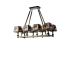 Meyda Tiffany Balsam Pine 8 Light 38" Wide Linear Chandelier with Silver Mica Shade Antique Copper