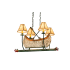 Meyda Tiffany Canoe 4 Light 24" Wide Linear Chandelier with Cream Fabric Shade N/A