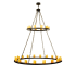 Meyda Tiffany Loxley 28 Light 60" Wide Pillar Candle Chandelier with Yellow Acrylic Shade N/A