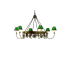 Meyda Tiffany Oak Leaf 6 Light 56" Wide Chandelier with Green Fabric Shade Antique Copper