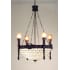Meyda Tiffany Torch and Wreath 8 Light 30" Wide Chandelier with Cream Glass Shade Tiffany Glass