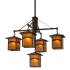 Meyda Tiffany Seneca Mountain View 5 Light 37" Wide Chandelier Craftsman Brown