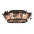 Meyda Tiffany Oak Leaf and Acorn 4 Light 20" Wide Semi-Flush Ceiling Fixture - Timeless Bronze Finish Timeless Bronze