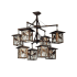 Meyda Tiffany Seneca Song Bird 8 Light 42" Wide Chandelier with Clear Glass Shade N/A