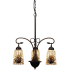 Meyda Tiffany Pine Barons 3 Light 20-1/2" Wide Chandelier with Tiffany Glass Shade Mahogany Bronze