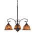 Meyda Tiffany Tiffany Fishscale 3 Light 24" Wide Chandelier with Tiffany Glass Shade Mahogany Bronze