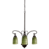 Meyda Tiffany Terra Verde 3 Light 20-1/2" Wide Chandelier with Tiffany Glass Shade Mahogany Bronze / Green