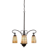 Meyda Tiffany Terra Bone 3 Light 20-1/2" Wide Chandelier with Tiffany Glass Shade Mahogany Bronze / Beige
