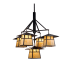 Meyda Tiffany Stillwater T Mission 5 Light 37" Wide Chandelier with Yellow Glass Shade Craftsman Brown