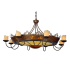 Meyda Tiffany Stanley 20 Light 35" Wide Pillar Candle Chandelier with Brown Mica Shade Bronze
