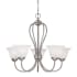 Millennium Lighting Main Street 5 Light Single Tier Chandelier Satin Nickel