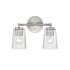Millennium Lighting Ashli 2 Light 14" Wide Vanity Light with Patterned Glass Shades Brushed Nickel