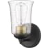 Millennium Lighting Abilene 9" Tall Bathroom Sconce with Water Glass Shade Matte Black