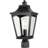 Millennium Lighting Curry 20" Tall Post Light with Clear Glass Shade Powder Coated Black
