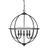 Millennium Lighting Artemis 5 Light 24" Wide Taper Candle Style Chandelier Matte Black