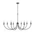 Millennium Lighting Huxley 8 Light 52" Wide Taper Candle Style Chandelier Matte Black