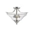 Millennium Lighting Natalie 3 Light 19" Wide Semi-Flush Ceiling Fixture Satin Nickel