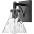 Millennium Lighting Barlon 9" Tall Bathroom Sconce with Water Glass Shade Matte Black