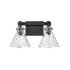 Millennium Lighting Barlon 2 Light 16" Wide Vanity Light with Water Glass Shades Matte Black
