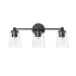 Millennium Lighting Lauryn 3 Light 22" Wide Vanity Light with Seedy Glass Shades Matte Black
