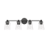 Millennium Lighting Lauryn 4 Light 31" Wide Vanity Light with Seedy Glass Shades Matte Black