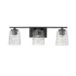 Millennium Lighting Saben 3 Light 23" Wide Vanity Light with Patterned Glass Shades Matte Black