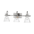 Millennium Lighting Layton 3 Light 24" Wide Bathroom Vanity Light with Glass Shades Brushed Nickel