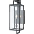 Millennium Lighting Lamont 18" Tall Outdoor Wall Sconce with Clear Glass Shade - ADA Compliant Textured Black