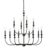 Millennium Lighting Savanne 12 Light 34" Wide Taper Candle Style Chandelier Matte Black