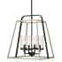 Millennium Lighting Bonnie 4 Light 16" Wide Wood Pendant Matte Black / Gray Wood