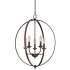 Millennium Lighting 5 Light 20" Wide Pendant with Cage Frame and Candle Style Lights Rubbed Bronze