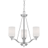 Millennium Lighting Durham 3 Light 1 Tier Chandelier Satin Nickel