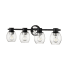 Millennium Lighting 4 Light 32" Wide Bathroom Vanity Light Matte Black / Polished Nickel