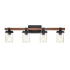 Millennium Lighting Taos 4 Light 32" Wide Bathroom Vanity Light Matte Black / Wood Grain