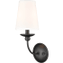 Millennium Lighting Delvona 15" Tall Wall Sconce with White Cotton Shade Matte Black