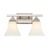 Millennium Lighting 2 Light 14" Wide Vanity Light with Frosted Glass Shades Brushed Nickel