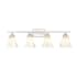 Millennium Lighting 4 Light 32" Wide Vanity Light with Frosted Glass Shades Brushed Nickel