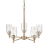 Millennium Lighting Arlett 5 Light 25" Wide Chandelier with Clear Glass Shades Modern Gold