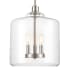 Millennium Lighting Asheville 3 Light 12" Wide Pendant with Clear Glass Shade Satin Nickel