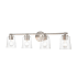 Millennium Lighting 4 Light 34" Wide Bathroom Vanity Light with Clear Glass Shades Brushed Nickel