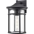 Millennium Lighting Namath 15" Tall Outdoor Wall Sconce with Seedy Glass Shade - ADA Compliant Textured Black