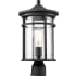 Millennium Lighting Namath 17" Tall Post Light with Seedy Glass Shade Textured Black